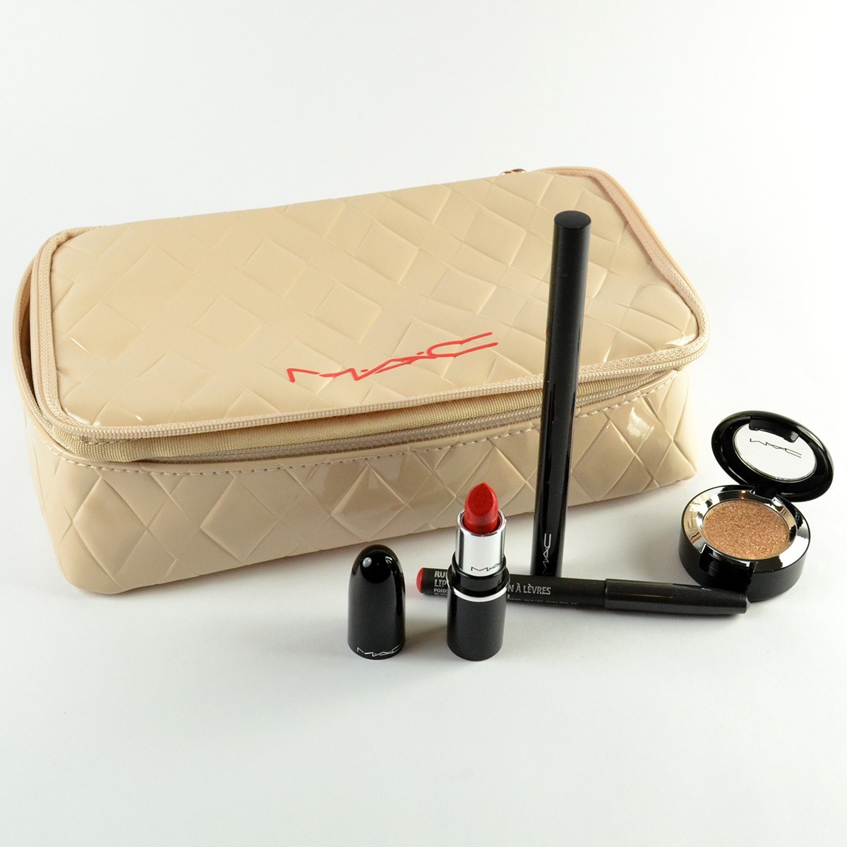 Mac 4 Pieces Eye + Lip Kit: Lip Pencil / Lipstick / Dazzleshadow