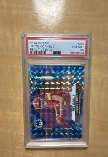 2024 Panini Mosaic - NFL Debut Jayden Daniels #272 Reactive Blue Mosaic Prizm