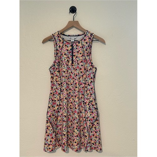 Athleta Ace Volley Floral Lunaria Quarter Zip Tennis Dress Golf Pickleball | S