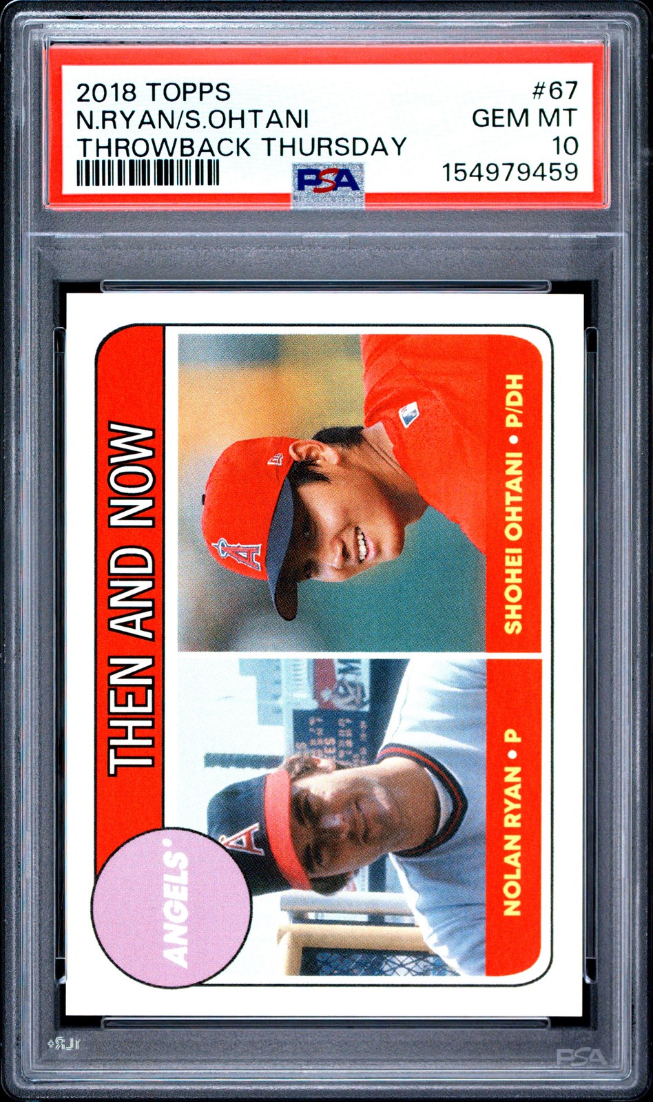 2018 Topps Throwback Thursday #67 N.Ryan/S.Ohtani Throwback Thursday PSA 10
