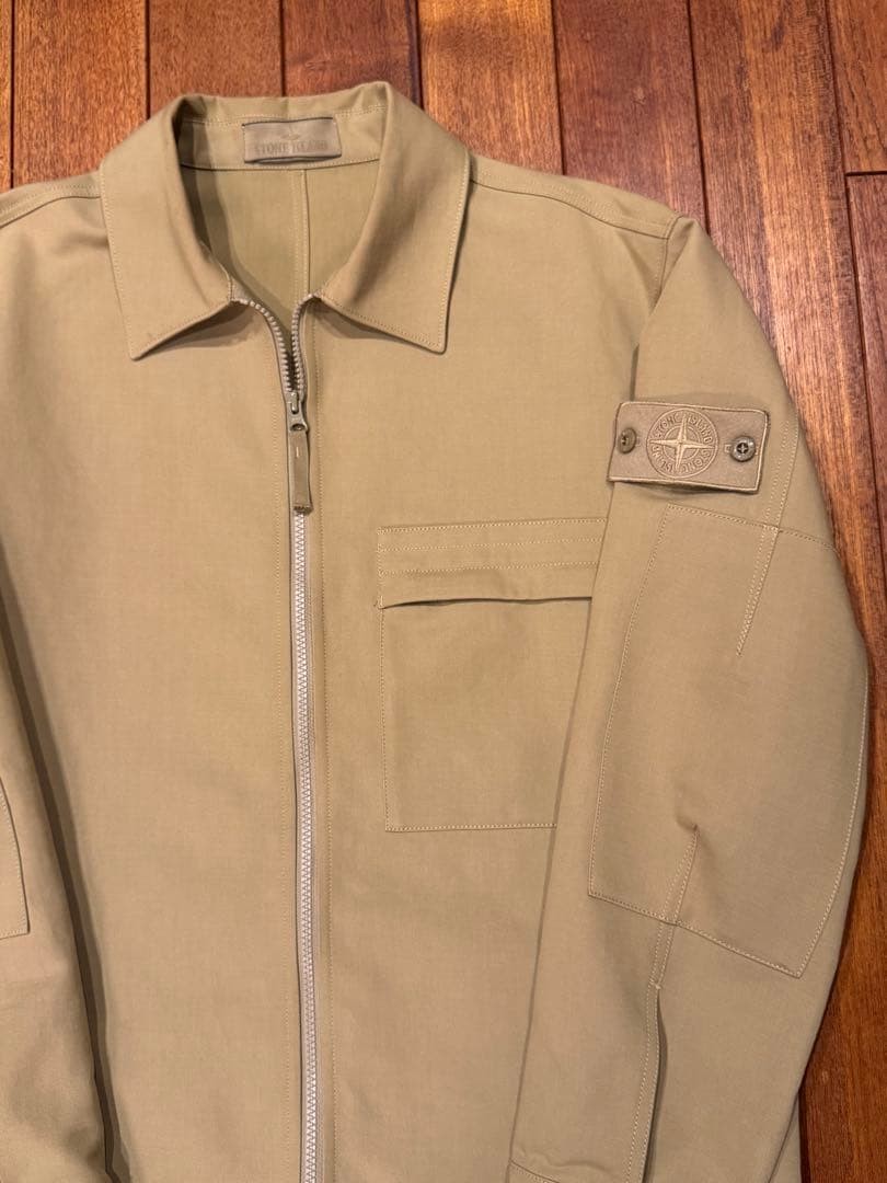 Stone Island Ghost Piece 23AW Gabardine Doppio Zip Jacket Beige L - product detail image 6