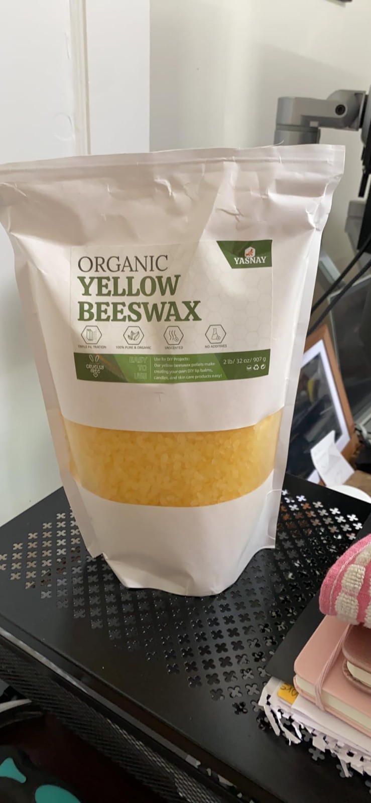 Beeswax Pellets for Candle Making 2 Lbs Yellow Bees Wax in B