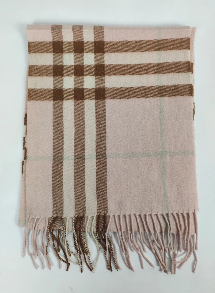 Bufanda de invierno Burberry genuina vintage a cuadros gigantes rosa 100 % lana de cordero Foto 2 de 4