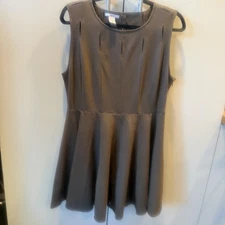 Bar III Sz XL Olive Green Sleeveless With Opening Fit & Flare Dress