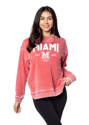 Chicka-D Womens Oversized Dropped Shoulder Crewneck Fleece Sweatshirt Ncaa Arch - Picture 2 of 3