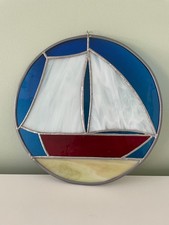 Handmade Stained Glass Sailboat Sun Catcher