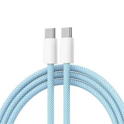 (BLUE )Braided  C Type-C Fast Charging Data SYNC Charger Cable Cord 1 pcs