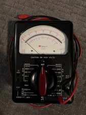 VINTAGE TRIPLETT MODEL 630-A Type 3 Suspension MULTIMETER W/Leads- Working - USA