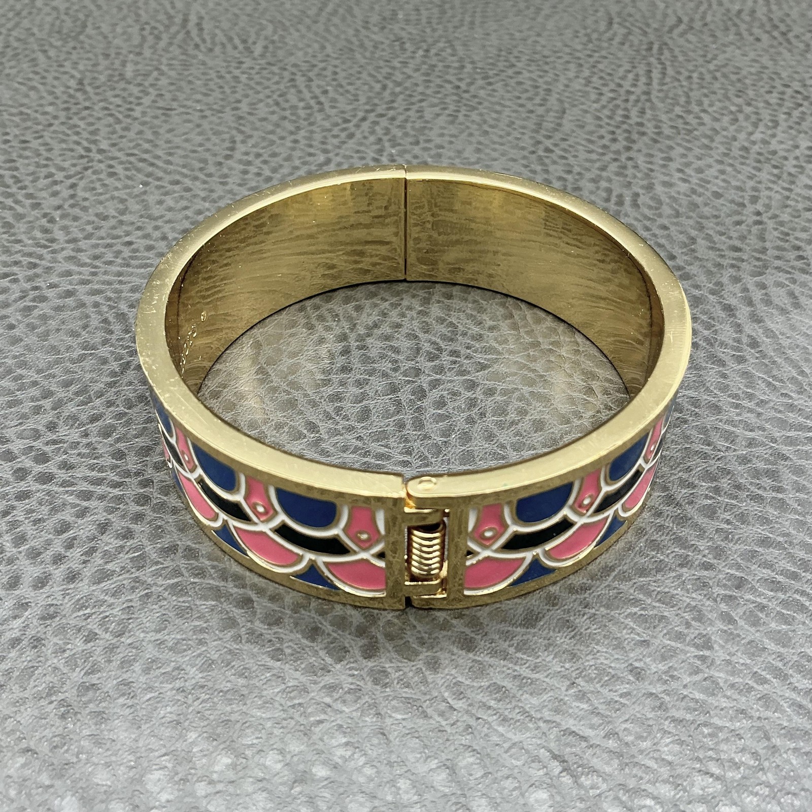 Talbots Hinged Enamel Bangle Bracelet Womens Gold… - image 6