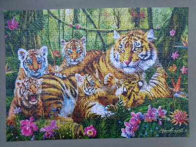 Trefl Familie der Tiger 500 Teile Puzzle von Marcello Corti alle vollständig