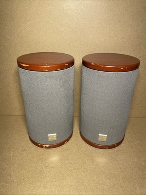 JVC SP-FSSD9 ROUND Cherry Wood BOOKSHELF SPEAKERS 9