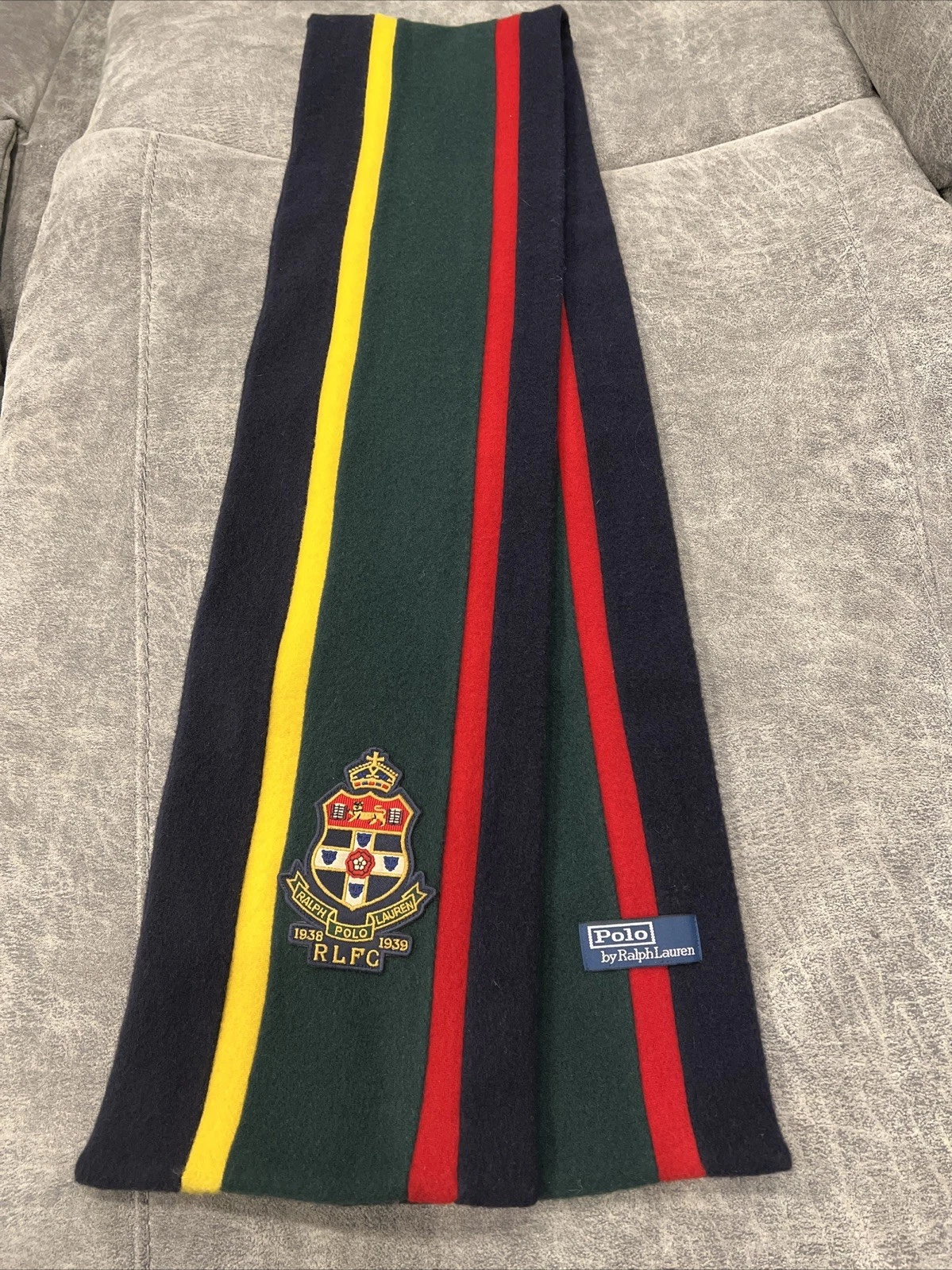 Vintage POLO RALPH LAUREN MUFFLER SCARF STRIPED WOOL