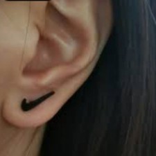 NIKE: Black Swoosh Earrings