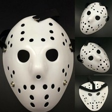 White Jason Hockey Mask Scary Horror Costume Prop Halloween Party Cosplay