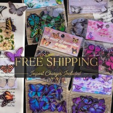 Butterfly Stickers Set - 40 PET Transparent Decals Pack