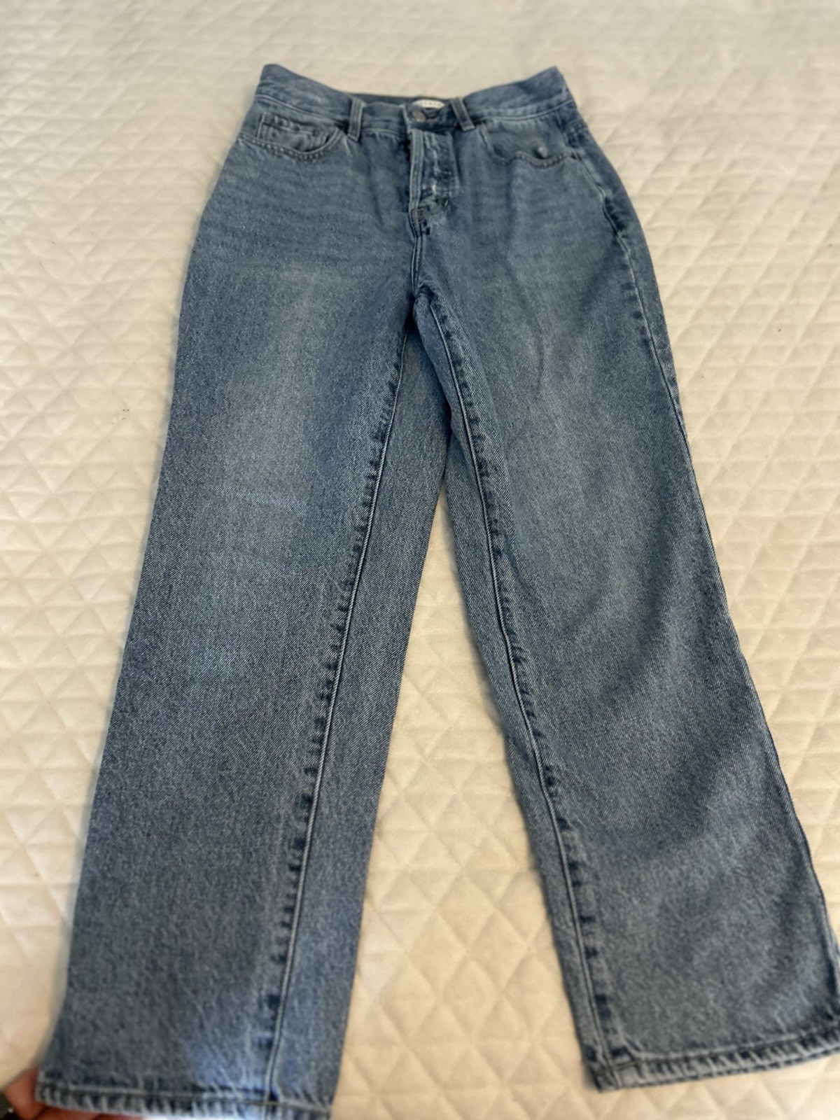 PacSun Button Fly High Rise Straight Jeans Womens Size 27 Frayed
