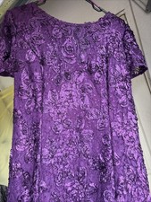 Alex Evenings Women  s Size 18 Purple Sequence With floral Design Wore 1x
