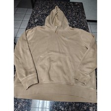 Nike Sportswear Club Fleece Hoodie Khaki Tan Mens XL Embroidered Swoosh Pullover
