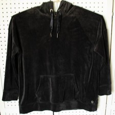 Calvin Klein Performance Velour Sweatshirt Womens XL Black Hoodie