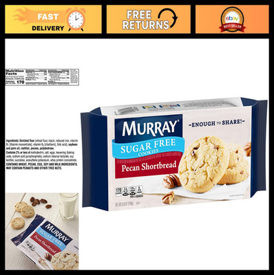 Sugar Free Pecan Shortbread Cookies - 8.8oz Tray, Pack of 12, Low Carb Treats