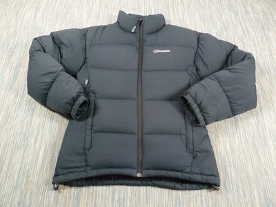 Berghaus Puffer Jacket Damen UK 12 schwarz gesteppt Daunen gefüllt Outdoor Mantel