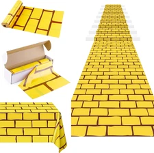 100 Ft X 54 Inch Yellow Brick Road Tablecloth Roll with Cutter Box Disposable La
