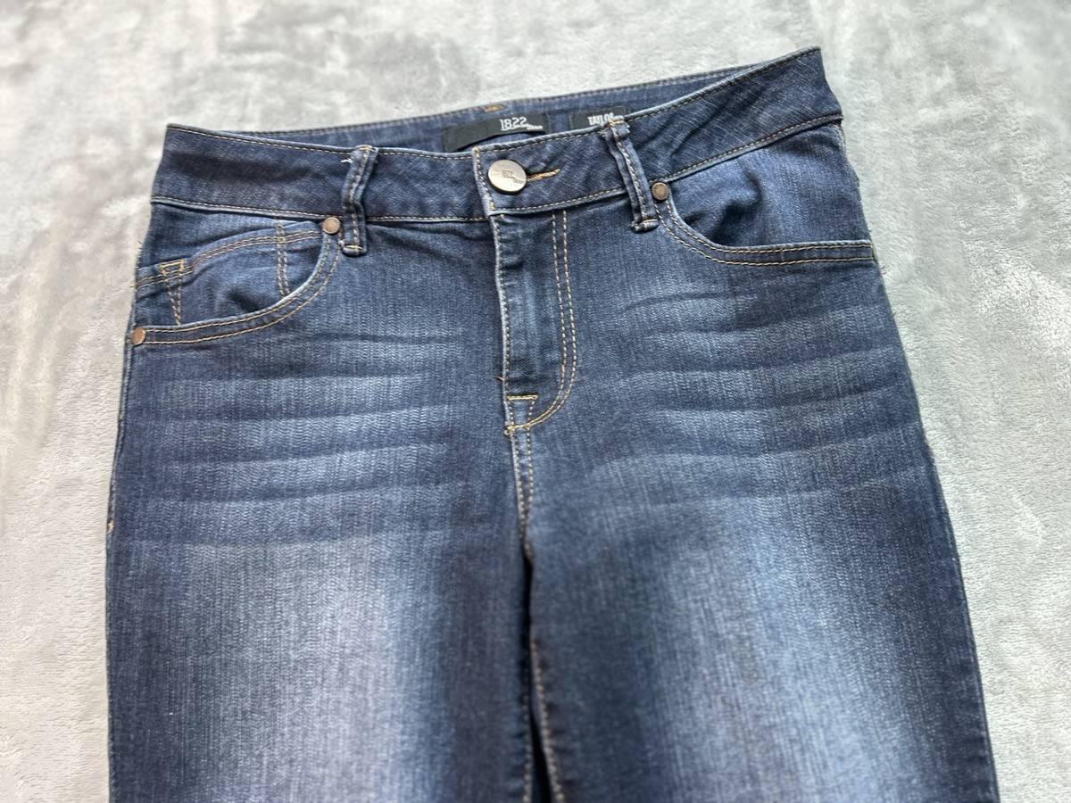 1822 Denim Taylor Slim Crop Stretch Denim Jeans Womens Sz Dark