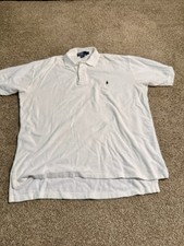Vintage 90s Polo Ralph Lauren Terry Cloth Polo Shirt Mens Large White Pony Logo