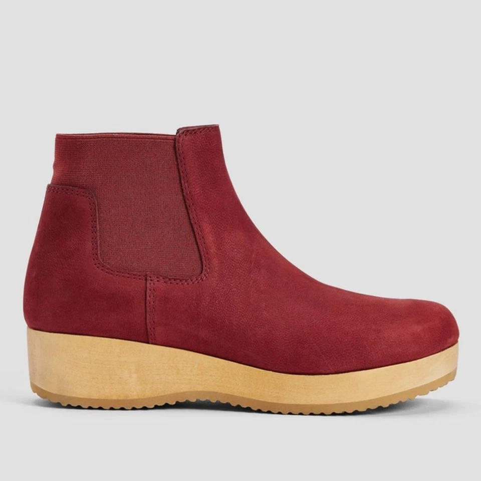 Botín zueco de nobuck aceitado Eileen Fisher Words cedro rojo NUEVO 9,5 Foto 2 de 4