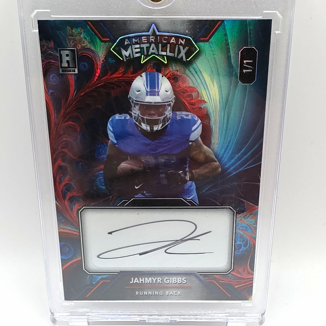 Wild Card 2023 American Metallix Pro-Look Jahmyr Gibbs Lions RC Auto /1 WMF-JGA