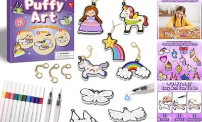 3D Art Kit-Puffy Art.Magic Foam Texture Painting Kit.Mess-Free Craft for