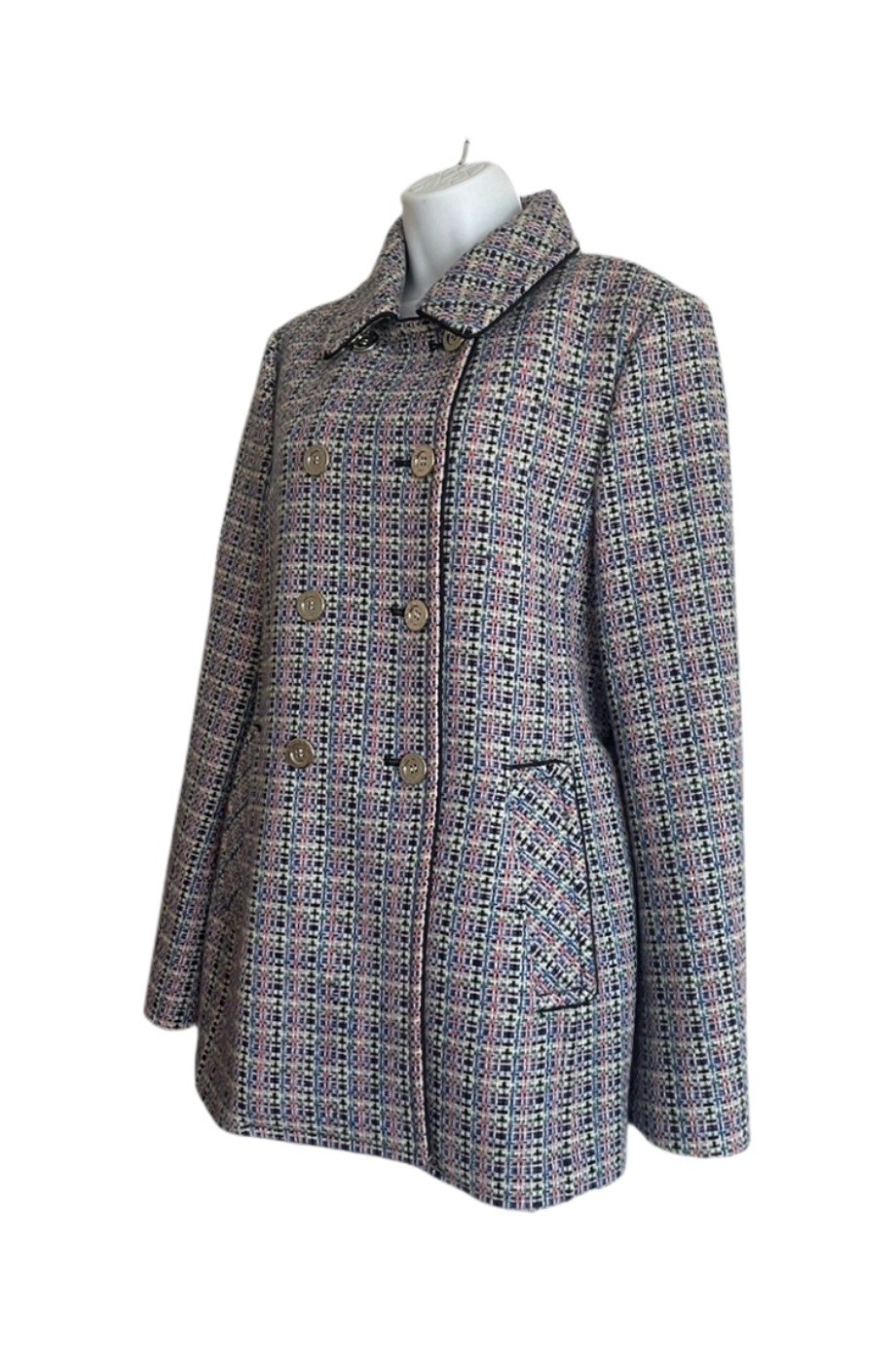 Coach Double-Breasted Multi-Colored Spring Tweed … - image 2