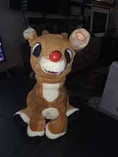  READ Gemmy Rudolph The Red-Nosed Reindeer Animated Singing Plush Lights Retired