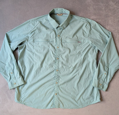 Simms Fishing Stone Cold Shirt Mens XXL Green Long Sleeve Brrr Button Up Casual 