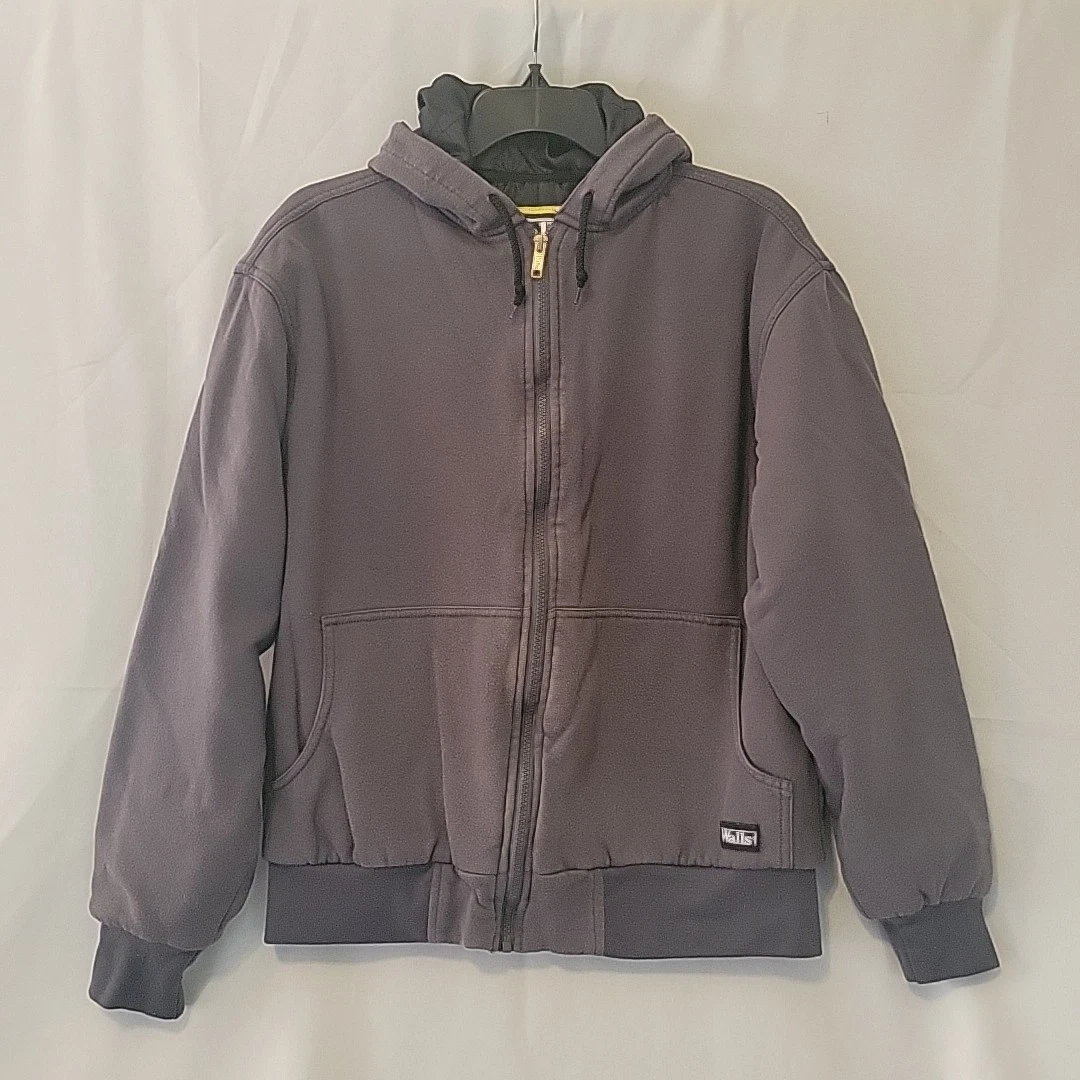 Walls Workwear Men's Insulated Zip Up Hoodie Jacket Gray size Large