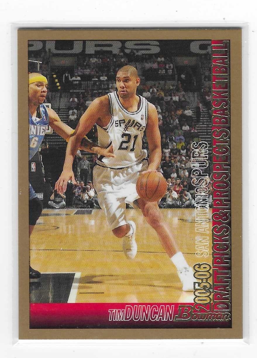 2005-06 BOWMAN DP&P TIM DUNCAN GOLD PARALLEL #21 SAN ANTONIO SPURS