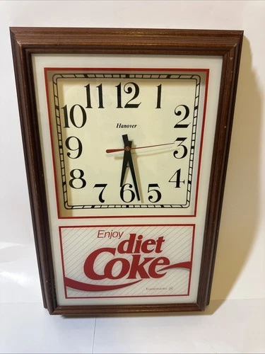 Diet Coca-Cola vintage wood clock  tested and working