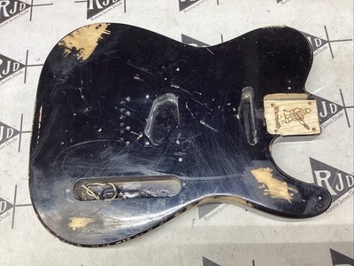 Warmoth Tele Style Electric Guitar Body Ash Nitro Black Relic
