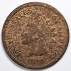 1870 Indian Head Penny Cent Good (G) Damaged