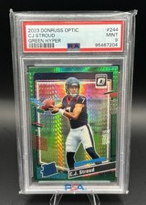 2023 Panini Donruss Optic C.J. Stroud Rated Rookie Green Hyper #244 PSA 9