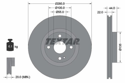 2x Bremsscheibe PRO TEXTAR 92301503 für RF MAZDA ABARTH 124 MX ND FIAT Spider 4