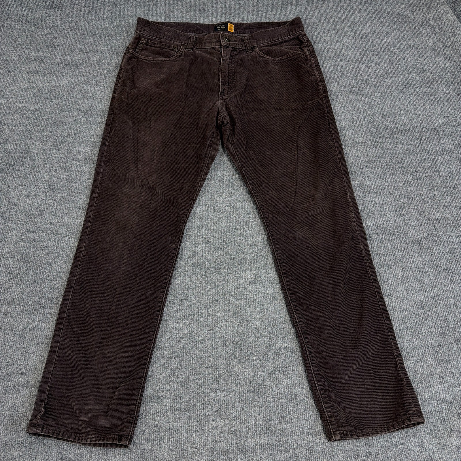 J.CREW Corduroy Pant Men 33x30 Brown 484 Slim Fit 5-Pocket Chino