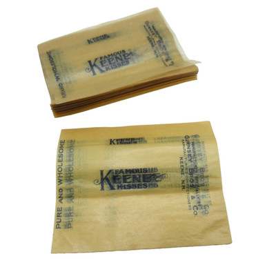 Famous Keene Kisses Chocolate Wax Paper Wrapper Advertising Confectioners Unused