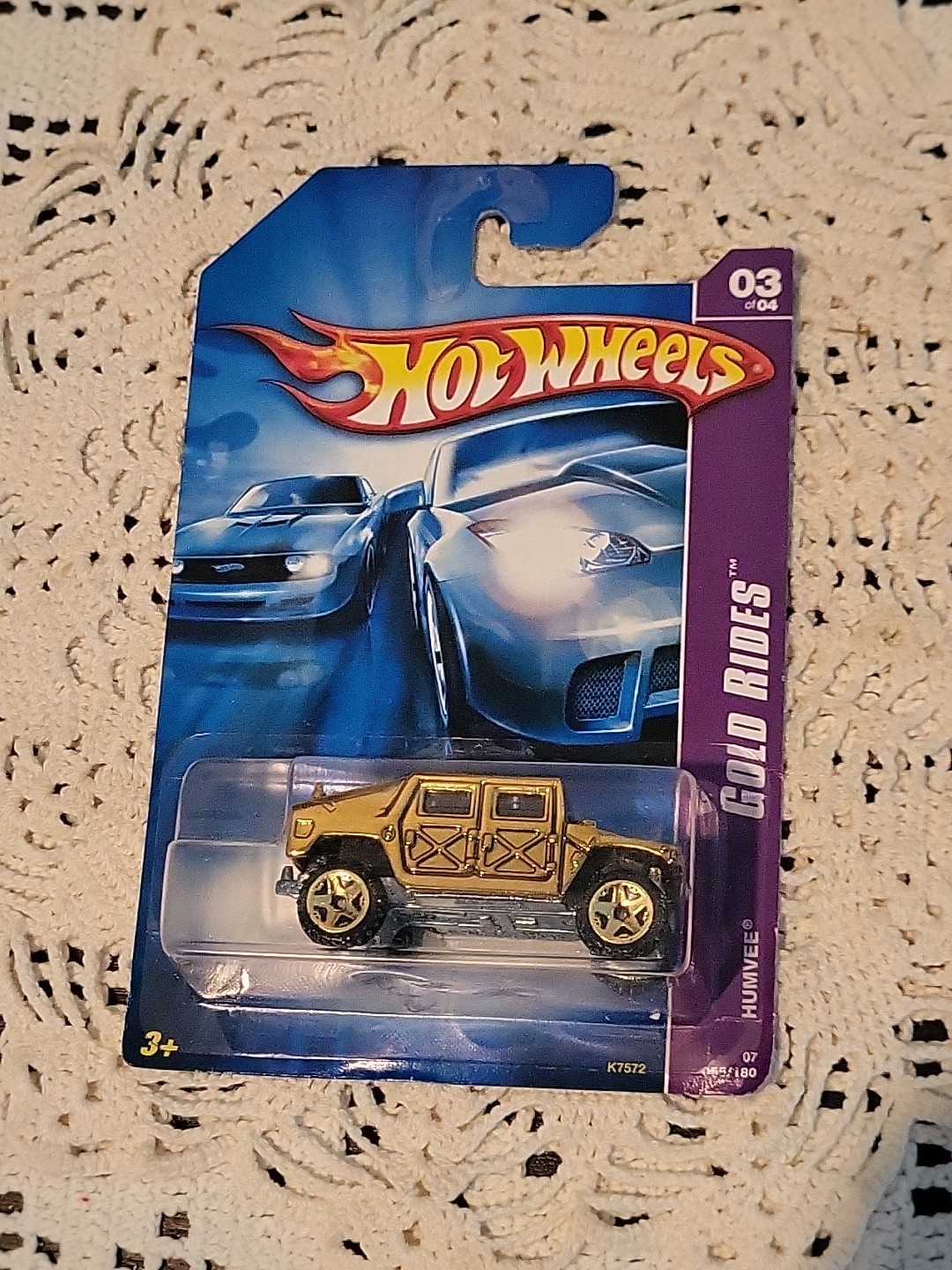 Hot Wheels 2007 Gold Rides Humvee Gold Chrome 055/180 Mattel 