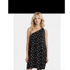 American Eagle Dress One Shoulder Ditzy Floral Dark Coquette Size M NEW