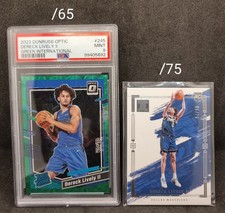 DERECK LIVELY II 2 CARD ROOKIE LOT INCL PSA, /65 & /75. MAVERICKS