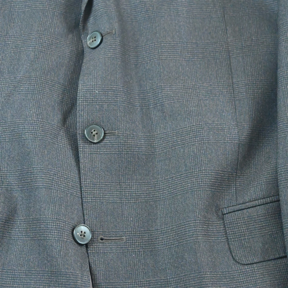 Blazer Abrigo Deportivo Luigi Bianchi Mantova 44R Marrón Cuadros Glenn 100% Lana Italia Foto 3 de 4