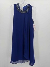 Pre-Owned Vince Camuto Blue Size 8 Knee Length Sleeveless Dress