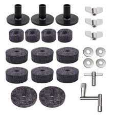 Cymbal Replacement Accessories Set 23 Pcs for Drum Stand Parts Black