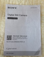 Original Sony Cyber-shot Digital Still Camera DSC-RX10M3 Instruction Manual